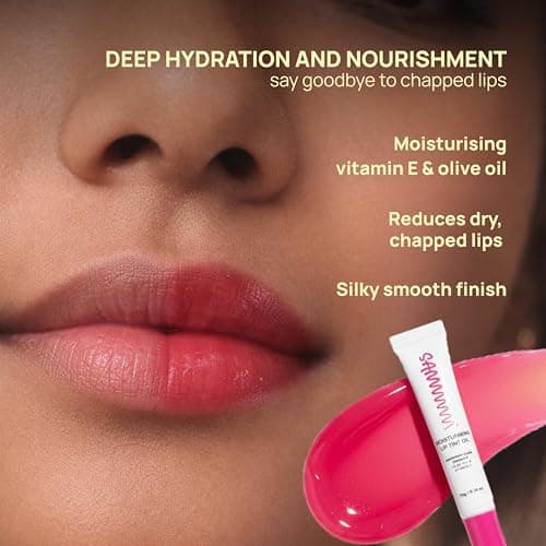 Sammmm LOVE Moisturizing Lip Tint Oil(10g) | pH Reactive Lip Oils with Natural, Glossy Pink Finish | Long-Lasting And Non-Sticky Liptint Infused with Olive Oil & Vitamin E | Formulated for Young Skin