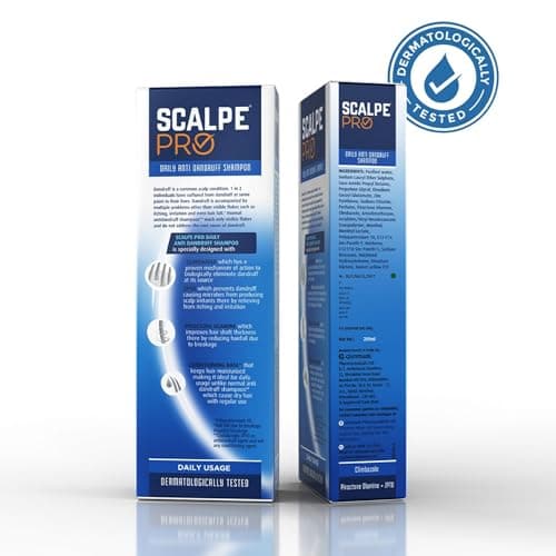Scalpe Pro Daily Anti-Dandruff Shampoo | Removes Dandruff from Source | Prevents Itching & Irritation | Scalpe Science | Climbazole Formulation | Dermatologically Tested | For Women & Men | 200ml