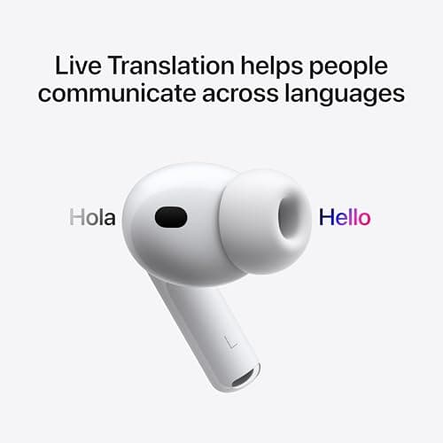 Apple AirPods Pro 3 Wireless Earbuds, Active Noise Cancellation, Live Translation, Heart Rate Sensing, Bluetooth Headphones, Spatial Audio, High-Fidelity Sound, USB-C Charging