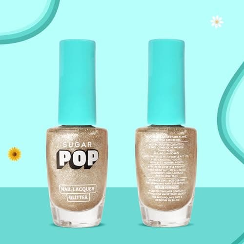 SUGAR POP Nail Lacquer Glitter Finish 02 Bling & Beyond - 10 Ml - Quick-Drying | Chip-Resistant | High On Shine | Long-Wear Formula