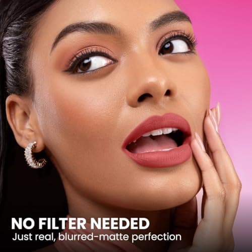 Typsy Beauty Pout Cloud Matte Lip Balm | Blurring Finish, Tinted Lip Balm with Peptides, Ceramides & Vitamin C & E | Rich colour payoff with long-lasting stain I Plum - Mulberry Mochi 05| 8g