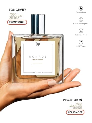 EM5 Nomade Perfume for Him/Her | Amber Oud Smoky leather Accords | Unisex Perfume Spray for Men & Women | Strong & Long Lasting Fragrance | Gift for Him & Her | 50ml