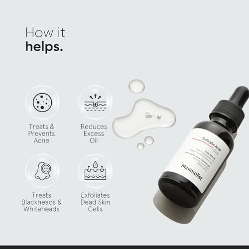 Minimalist Anti-Acne 2% Salicylic Acid Face Serum for All Skin Types | Reduces Blackheads,Oiliness, Excess Oil & Bumpy Texture | BHA Based Exfoliant | 30 ml