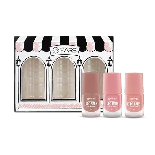 MARS EURO Nail Lacquer | Glossy Gel Finish | Rich Pigmentation | Chip Free | Quick Drying Formula | Long Lasting Nail Polish for Women (3 * 6.0 ml) (SET-03)