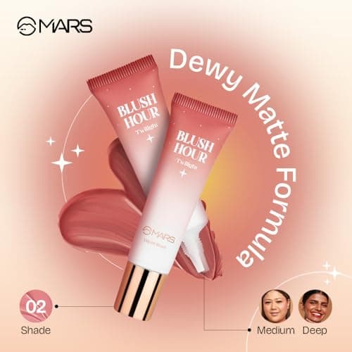 MARS Liquid Blush Hour (12 ml) (02-TWILIGHT) | Dewy-Matte Finish | Highly Pigmented | Lightweight & Long-Lasting Formula | Effortless Application