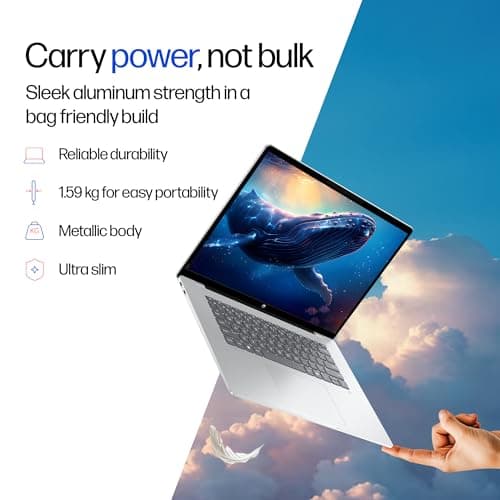 HP Omnibook 5 OLED (Previously Pavilion), Snapdragon X Processor (16GB LPDDR5x,1TB SSD) 2K OLED,16''/40.6cm, Win11, M365*Office24, Glacier Silver, 1.59kg, fb0001QU, Backlit, Next-Gen AI Laptop