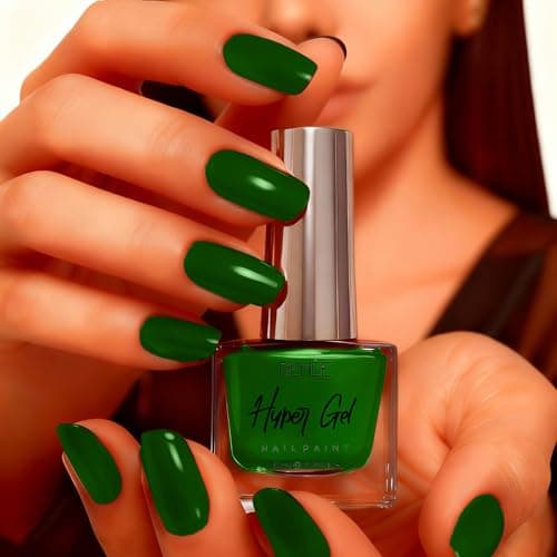 RENEE Hyper Gel Nail Paint - Emerald Gel Quick Drying, Glossy Finish, Long Lasting, Chip resisting Formula with High Shine Polish, Acetone & Paraben Free, 10Ml