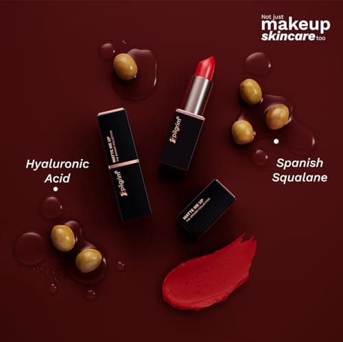 Pilgrim Matte Me Up Bullet Lipstick 4.2g | Creamy, Lightweight, Bold, Non Drying | SPF 30 | Enriched With Hyaluronic Acid & Spanish Squalane | Lipstick for dusky skin tone | Sultry Wine-26
