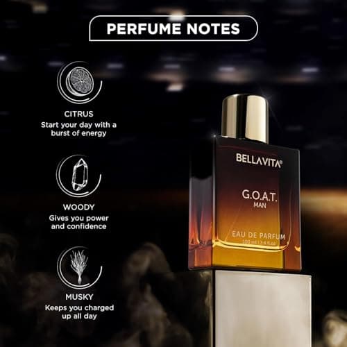 Bella Vita Luxury G.O.A.T Long Lasting Perfume | Perfume for Man | Eau De Parfum 100ml | Bergamot, Patchouli & Vetiver | Spicy, Citrus, Woody & Musky Premium Fragrance
