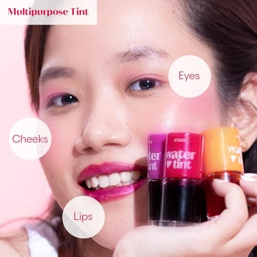 ETUDE Dear Darling Water Gel Luminous Lip & Cheek Tint| Long Lasting, Waterproof, Smudgeproof |Korean Makeup|Shade-02,Cherry-9ml