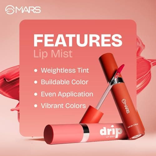 MARS Drip Lip Mist for Women (4.5 ml) (06-Cocoa Drip) | Dual Function | Buildable Color | Glossy Finish | Long-Lasting | Hydration | Light-Weight Formula | Non-Patchy Reapplication
