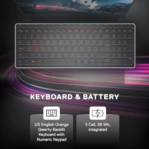 Dell SmartChoice G15, 13th Gen Intel Core i5-13450HX, NVIDIA RTX 3050-6GB, (16GB RAM 1TB SSD) FHD 15.6"/39.62 cm, Orange Backlit Keyboard, Windows 11, Microsoft Office Home 2024, 2.65Kg Gaming Laptop