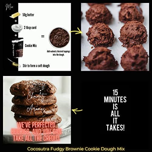 Cocosutra Cookie Dough Mix Combo Pack | Chunky Chocolate Chip 220g & Fudgy Brownie 220g | with natural ingredients | 3 Easy Steps for Perfect Cookies - Whisk, Scoop & Bake | Instant Baking Mix | 440 g