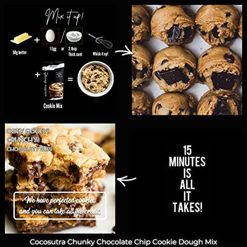 Cocosutra Cookie Dough Mix - Chunky Chocolate Chip | with natural ingredients | 3 Easy Steps for Perfect Cookies - Whisk, Scoop & Bake | Instant Baking Mix | 220 g