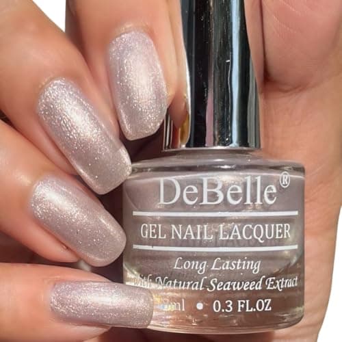 DeBelle Mermaid Collection (Chrome Finish Iridescent Nail Polish Shades) 8Ml (Little Mermaid, 8Ml (Pack Of 1)),Metallic Pearl Pink With Silver