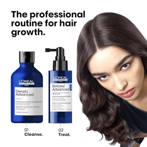 L’Oréal Professionnel Serioxyl Advanced Hair Growth Serum for scalp | Powered by Stemoxydine 5% + Resveratrol | Stimulates dormant hair roots and thickens hair fibre | Hairgrowth serum for men and women