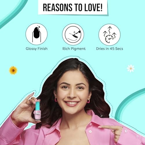 SUGAR POP Nail Lacquer 08 Silk Stockings (Cool Toned Nude) | Dries In 45 Seconds | Chip-Resistant | Glossy Finish | High Shine | Nail Polish For Women, 10 ml