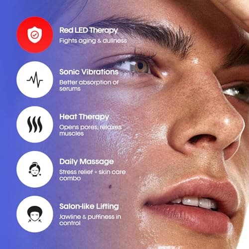 Frizty Electric Gua Sha Face Massager With 9 Modes | Red Light Therapy | Sonic Pulsation & Heat Therapy Facial Massager | Scraping Tool For Acne Control, Anti-Wrinkle & Anti Ageing