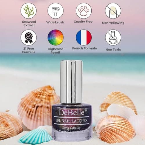 DeBelle Mermaid Collection (Chrome Iridescent Nail Polish Shades) (Magical Marina, 8ml (Pack of 1)) Purple Glitter Finish Shade
