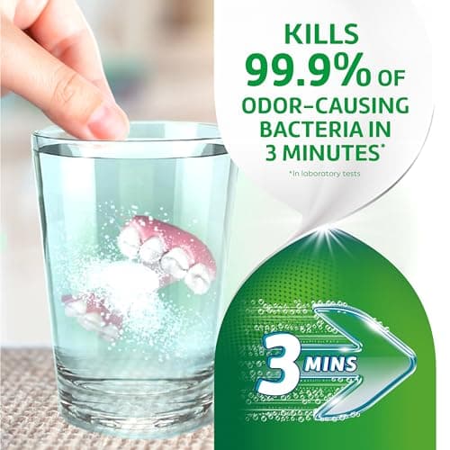 Polident 3 Minute Triple Mint Antibacterial Denture Cleanser