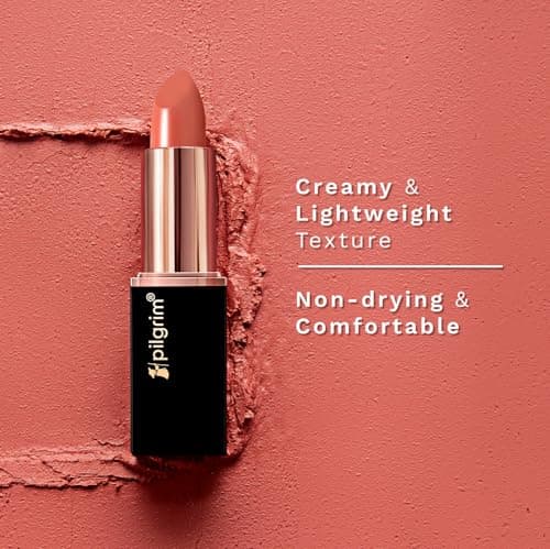 Pilgrim Matte Me Up Bullet Lipstick 4.2g | Creamy, Lightweight, Bold, Non Drying | SPF 30 | Enriched With Hyaluronic Acid & Spanish Squalane | Lipstick for dusky skin tone | Sultry Wine-26