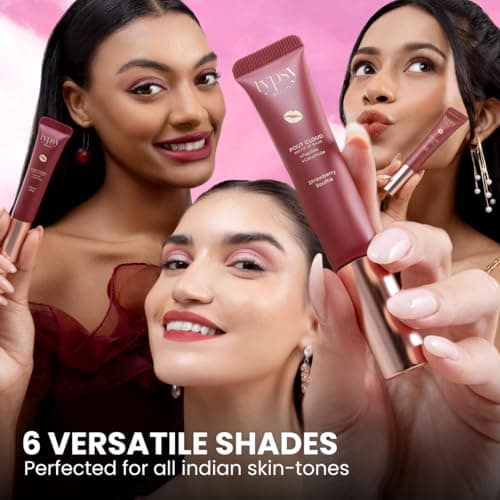 Typsy Beauty Pout Cloud Matte Lip Balm | Blurring Finish, Tinted Lip Balm with Peptides, Ceramides & Vitamin C & E | Rich colour payoff with long-lasting stain I Plum - Mulberry Mochi 05| 8g