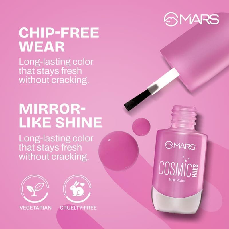 MARS Cosmic Hues Nail Paint (10.0 ml) (41-TWILIGHT) | Intense Color | Ultra-Glossy Shine | Long-Lasting & Chip-Resistant | Non-Sticky | Quick-Drying Formula