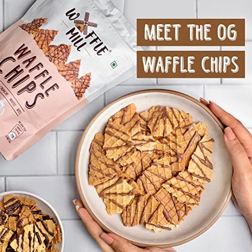 Waffle Mill - Chips - Combo Pack - Milk Chocolate Dark Choco Drizzle + Milk Choco Drizzle - Pack Of 2-170Gm