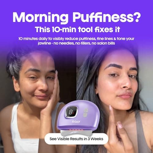 Frizty Electric Gua Sha Face Massager With 9 Modes | Red Light Therapy | Sonic Pulsation & Heat Therapy Facial Massager | Scraping Tool For Acne Control, Anti-Wrinkle & Anti Ageing