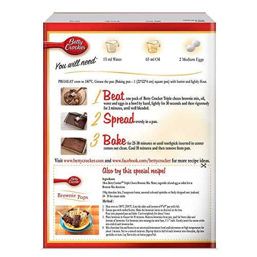 Betty Crocker Triple Chocolate Brownie Instant Cake Mix Powder| Cake Mix for Kids| No-Preservatives|425g