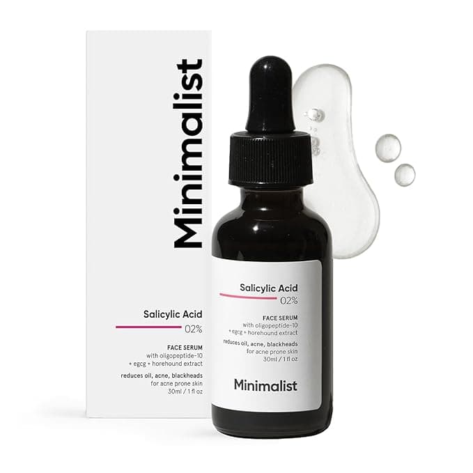 Minimalist Anti-Acne 2% Salicylic Acid Face Serum for All Skin Types | Reduces Blackheads,Oiliness, Excess Oil & Bumpy Texture | BHA Based Exfoliant | 30 ml