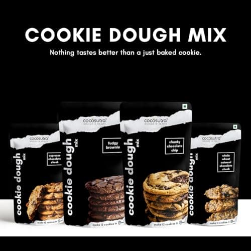 Cocosutra Cookie Dough Mix - Chunky Chocolate Chip | with natural ingredients | 3 Easy Steps for Perfect Cookies - Whisk, Scoop & Bake | Instant Baking Mix | 220 g