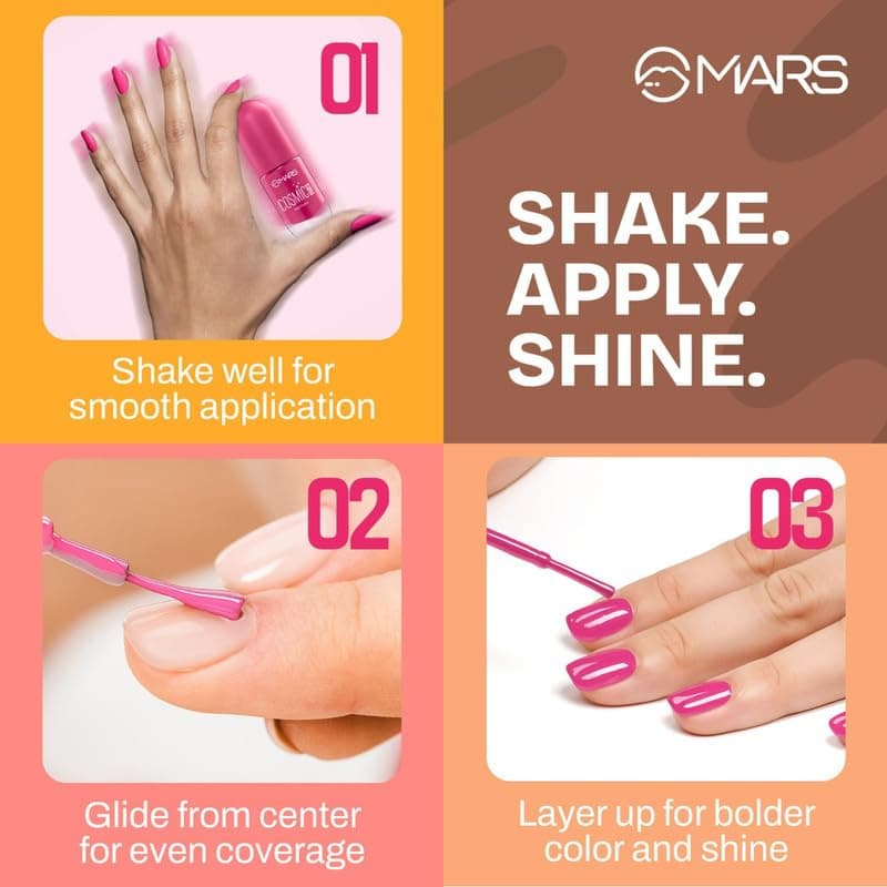 MARS Cosmic Hues Nail Paint (10.0 ml) (41-TWILIGHT) | Intense Color | Ultra-Glossy Shine | Long-Lasting & Chip-Resistant | Non-Sticky | Quick-Drying Formula