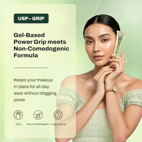 MARS Glow O' Clock Gel Primer for Face Makeup | Enriched with Green Tea Extracts | Dewy Primer | Long Lasting | Power Grip | Ideal for Dry Skin (30ml)