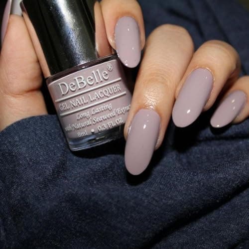 DeBelle Gel Creme Finish Nail Polish Vintage Frost (Pastel Purple), 8 Ml - Enriched With Natural Seaweed Extract, Cruelty Free, Toxic Free