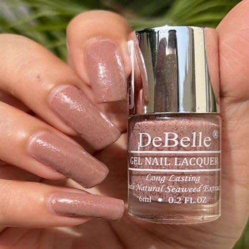 DeBelle Gel Glossy Finish Nail Polish (Non- Uv) | Long Lasting | Seaweed Enriched |Chip Resistant | Toxic & Cruelty Free | 6Ml (Angelic Saira) - 7 Ml