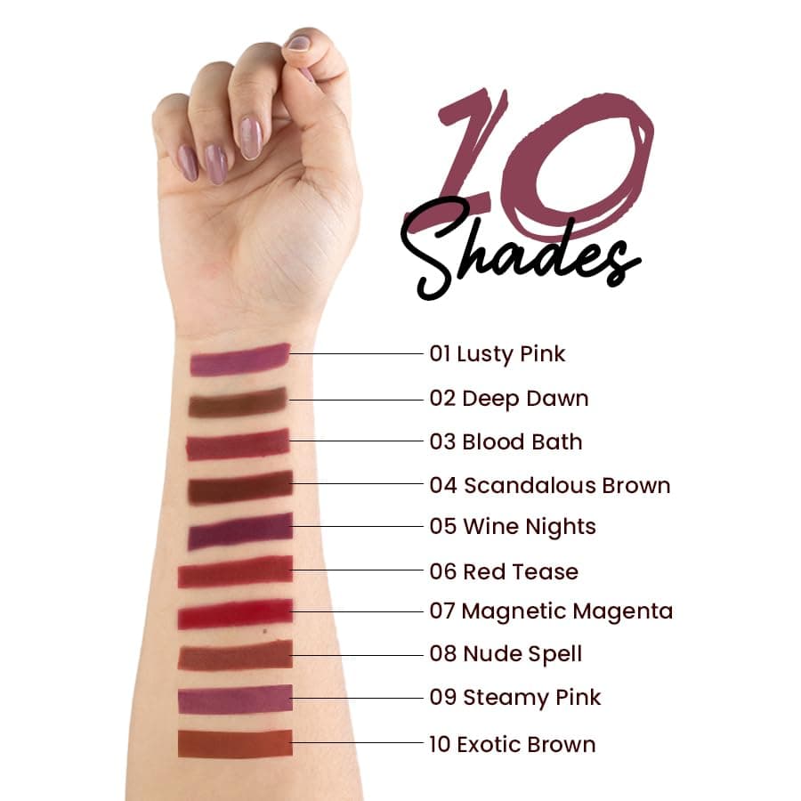 MARS Matte Lip Liner | One Swipe Smooth Application | Long Lasting Lip Pencil (1.4gm) (04-SCANDALOUS BROWN)