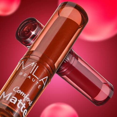 Mila Beauté Creamy Comfort Matte Long-Lasting Lipstick for Women | Highly Pigmented & Hydrating Lipstick with Jojoba | Single Swipe Application | Suitable for Indian Skin Tones - PINK BLAST