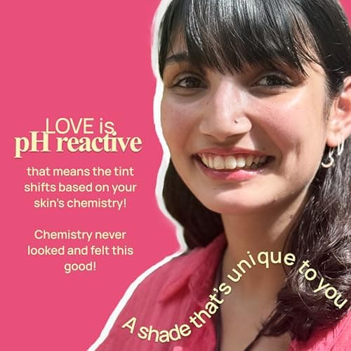 Sammmm LOVE Moisturizing Lip Tint Oil(10g) | pH Reactive Lip Oils with Natural, Glossy Pink Finish | Long-Lasting And Non-Sticky Liptint Infused with Olive Oil & Vitamin E | Formulated for Young Skin