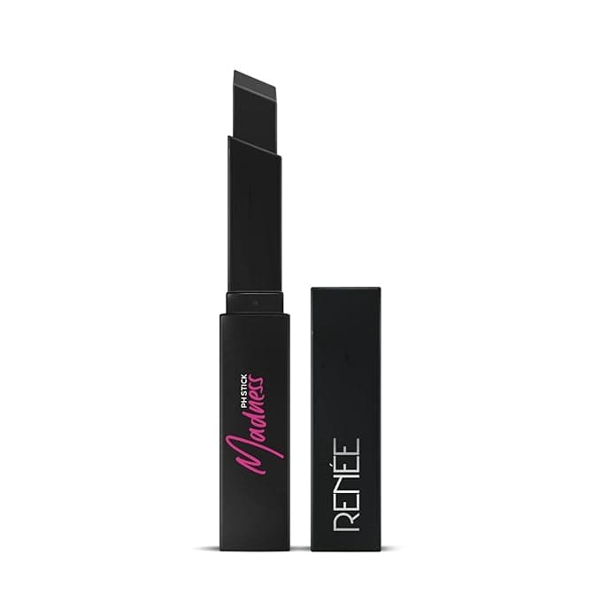 RENEE Madness Ph Lipstick | Black Lipstick With Glossy Pink Payoff| Long Lasting Nourishment, Enriched With Vitamin E & Jojoba Oil| Vegan & Paraben Free | 3gm