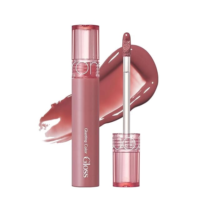 rom&nd Glasting Color Gloss (03 ROSE FINCH) | Korean beauty, Plumping, Glossy, Moisturizing, Natural Color | Long-Lasting, Smooth Finish Lip Gloss for All-Day Hydration and Shine