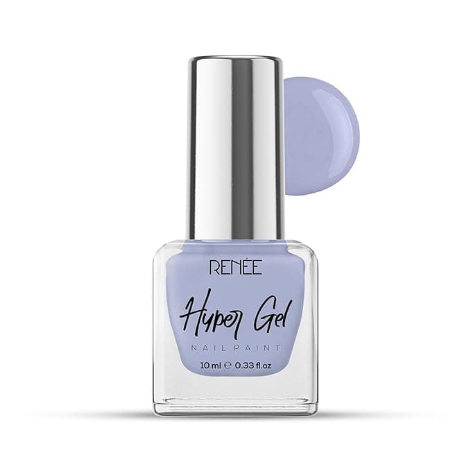 RENEE Hyper Gel Nail Paint - Baby Blue 10ml, Quick Drying, Glossy Finish, Long Lasting, Chip resisting Formula with High Shine Polish, Acetone & Paraben Free