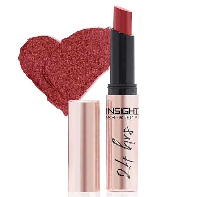 INSIGHT 24 Hrs Non-Transfer Matte Lipstick | Lightweight, Highly Pigmented, Long Wear | Kiss Proof & Smudge Proof | With Vitamin E & Jojoba Oil | Vegan, Toxin Free | Shade - 24 Instagram (3g)