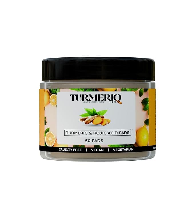Turmeric & Kojic Acid Face Cleansing Pads for Dark Spots, Skin Brightening & Acne Removal | For Women & Men | All Skin Type | 50 Pads