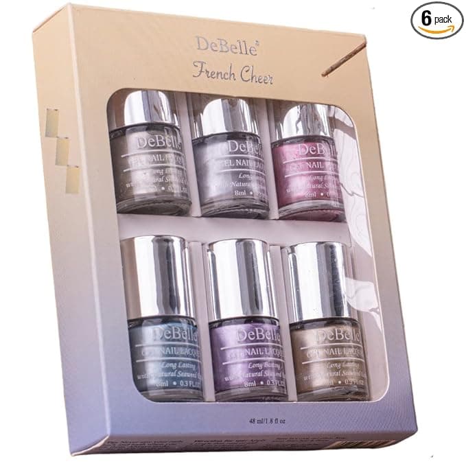 DeBelle French Cheer Gift Set of 6 (Chrome Silver, Gold, Wine, Glaze, Aqua Frenzy and Rustique Gold)