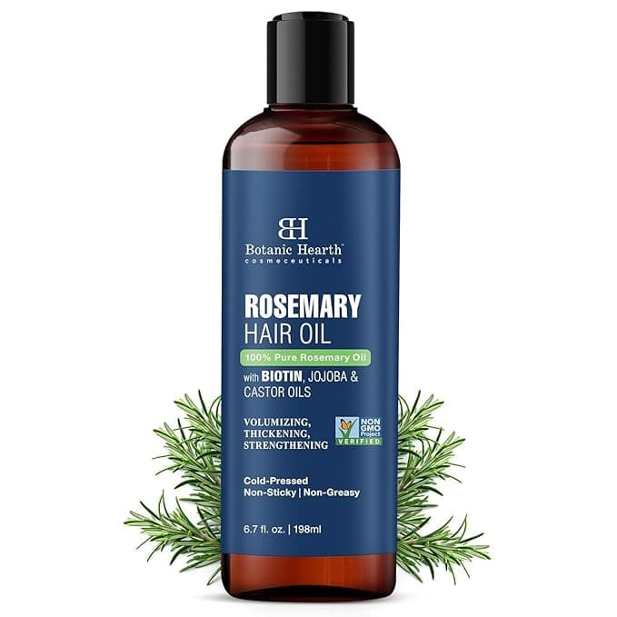 Botanic Hearth 100% Pure Rosemary Oil for Hair Growth | Controls Hair Fall, Promotes New Hair Growth | Hair Strengthening Treatment for Healthy Nourished Hair | 198 ml