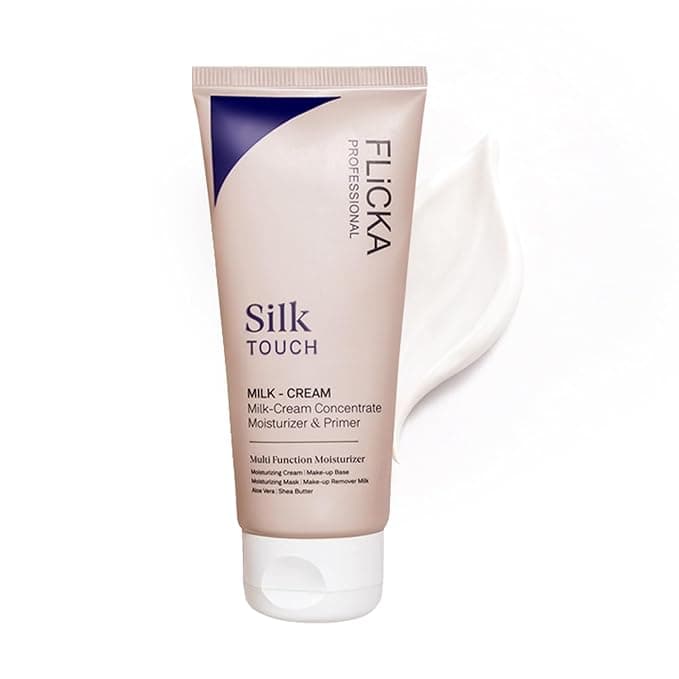 FLiCKA Silk Touch 3 in 1 Moisturizer and Primer for Face | Hydrating, Lightweight, Long-Lasting | Pore Minimizer | Dermatologically Tested | All Skin Types | Makeup Base | 60g | Cruelty-Free (Pack of 1)