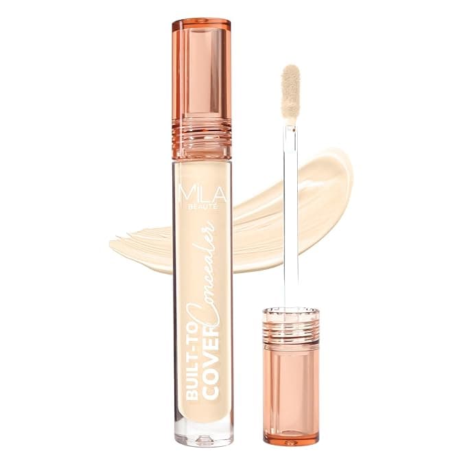 Mila Beauté Built to Cover Liquid Concealer for Women With Spf & Hyaluronic Acid| Full Coverage Matte Finish Concealer for Dark Circles | Easily Blendable & Waterproof Formula| Suitable for Indian Skin Tones - 101P Light Ivory