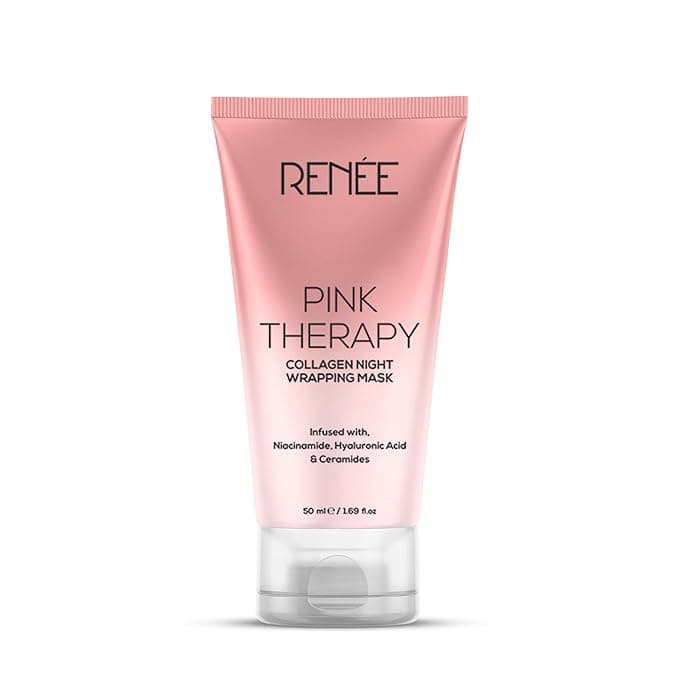 RENEE Pink Therapy Collagen Night Wrapping Face Mask | For Young, Hydrated Skin | Texture & Elasticity | Improves Skin Barrier | Hyaluronic Acid & Niacinamide Infused | 50 ml