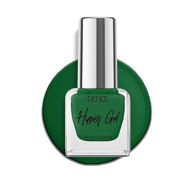 RENEE Hyper Gel Nail Paint - Emerald Gel Quick Drying, Glossy Finish, Long Lasting, Chip resisting Formula with High Shine Polish, Acetone & Paraben Free, 10Ml